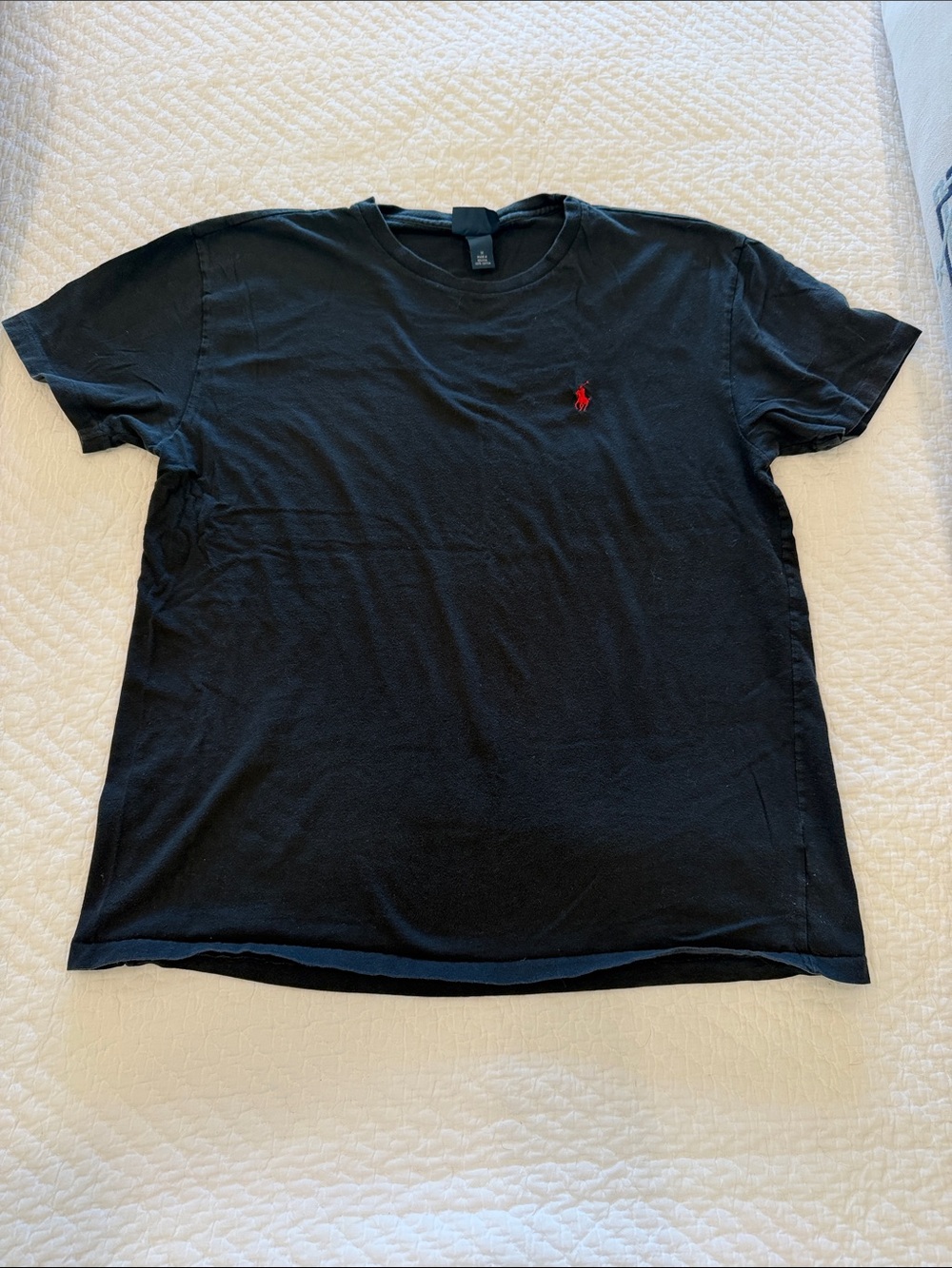 Polo by Ralph Lauren Black Crewneck Tee with Red Pony Logo